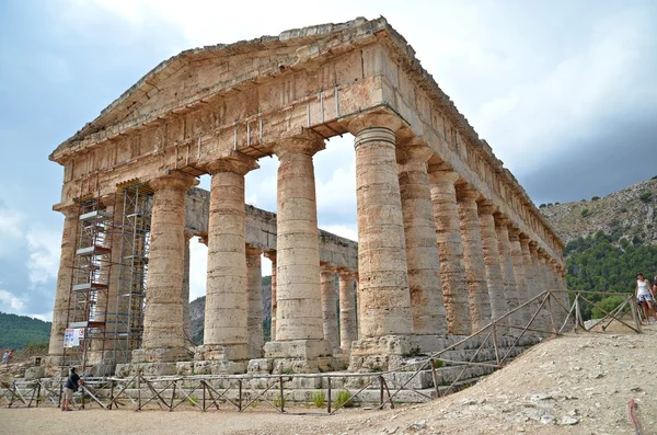 Segesta Tapınağı Sicilya, İtalya - Stok İmaj