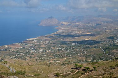 Sicilya sahil görünümünü