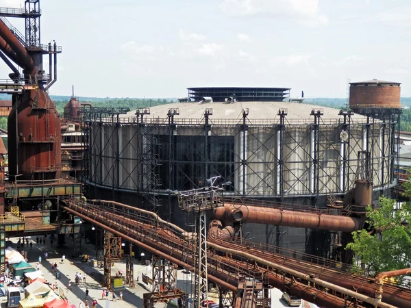 Old disused gasholder Gong in Czech Republic — Stock Photo, Image