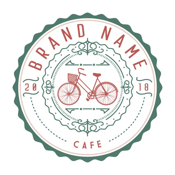 Značka Bicycle Cafe Logo Design — Stockový vektor