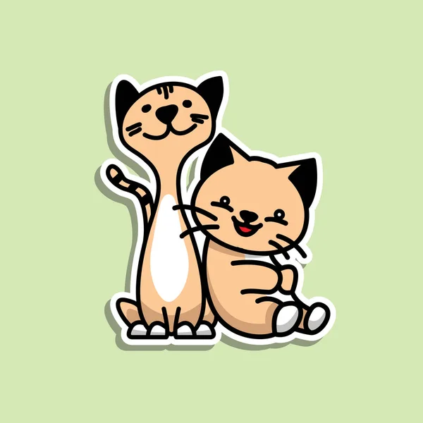 Cute Animal Cat sticker design vector