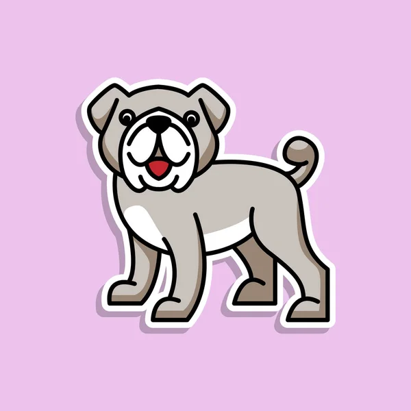 Cute Animal Dog Autocolante Vetor Design — Vetor de Stock