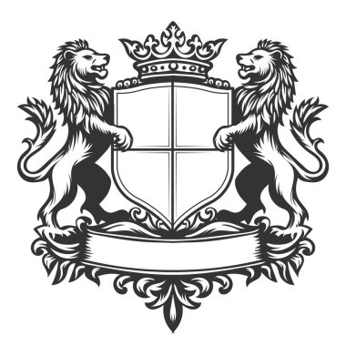 Aslanlar Arms Crest 'in Kraliyet Paltosu tasarım şablonu