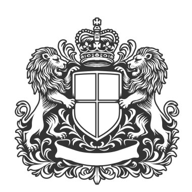 Klasik Aslan Arms Crest tasarım şablonu