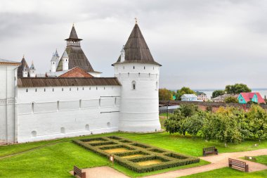 Wall and tower of Rostov Kremlin clipart