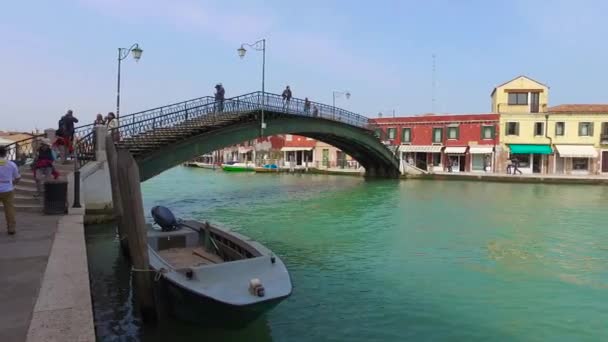 Canal Grande di Murano ve köprü — Stok video