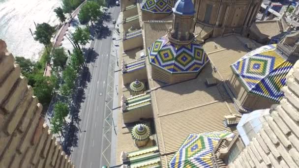 Blick vom Turm auf Zaragoza — Stockvideo