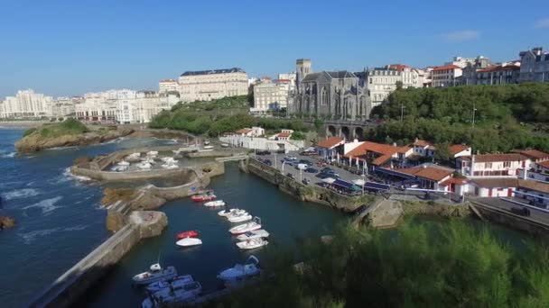 Haven in Biarritz, Frankrijk — Stockvideo