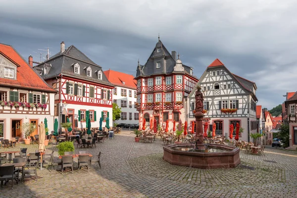 Heppenheim Německo Staré Německé Tradiční Polotřískané Domy Náměstí Marktplatz — Stock fotografie