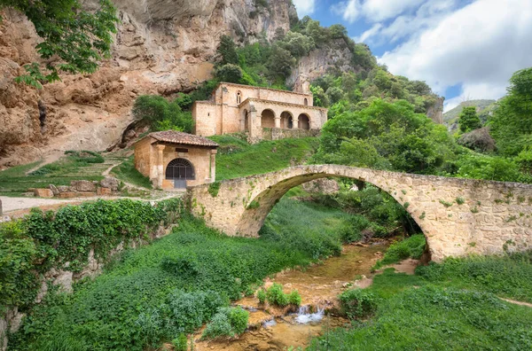 Tobera Spagna Antico Ponte Romano Cappella Ermita Santa Maria — Foto Stock