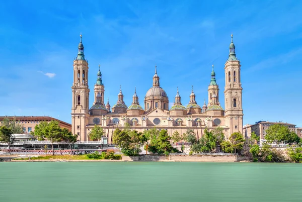 Zaragoza Espanha Vista Basílica Barroca Nuestra Senora Del Pilar Dia — Fotografia de Stock