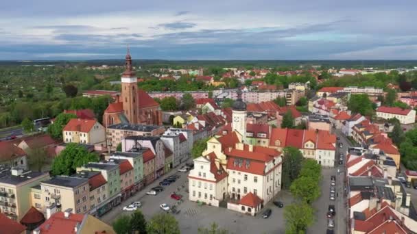 Wolow Pologne Paysage Urbain Aérien Drone — Video