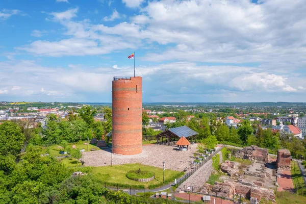 Grudziadz Polen Luchtfoto Van Klimek Tower Het Laatste Overgebleven Deel — Stockfoto