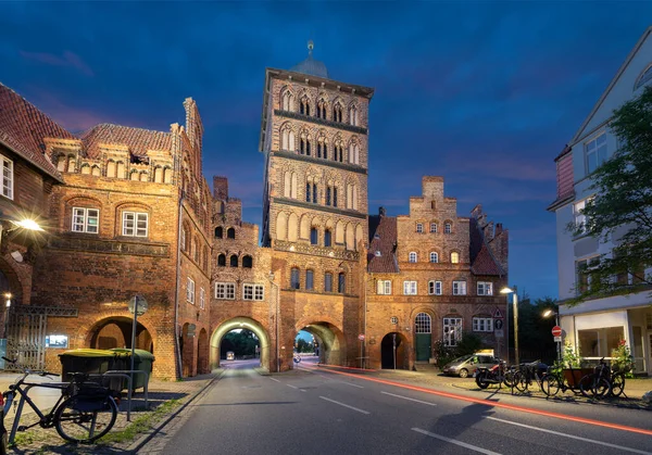 Lubeck Duitsland Hdr Beeld Van Burgtor Historische Stadspoort Bij Dus — Stockfoto