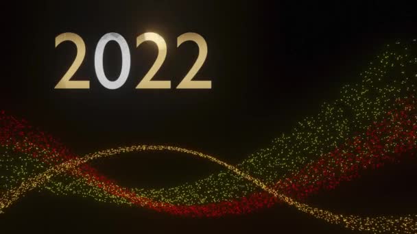 2022年新年字母 带有小颗粒流 3D渲染 — 图库视频影像