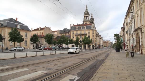 Tranvía moderno en Nancy, Francia — Vídeos de Stock