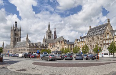 Panorama of Grote Markt square in Ypres clipart