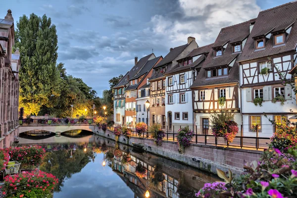 Colorful traditional french houses on the side of river Royalty Free Stock Photos