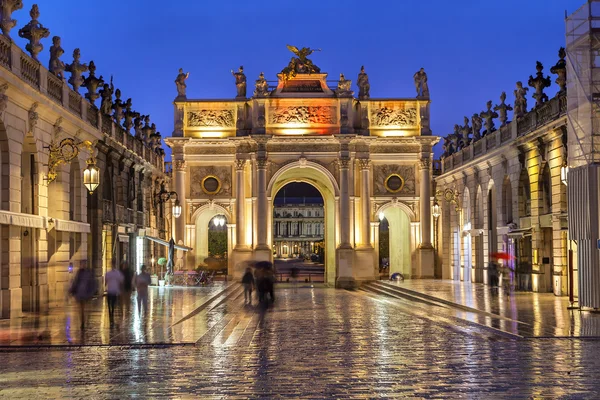 Plaza Stanislas por la noche, Nancy, Francia —  Fotos de Stock