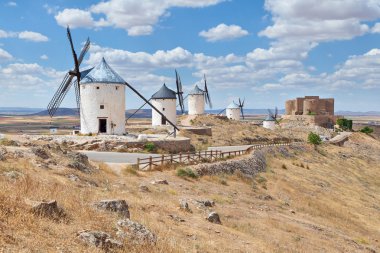 Famous windmills of Consuegra, Toledo province, Spain clipart