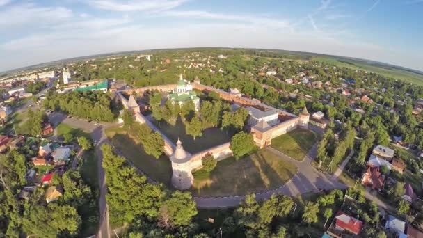 Vista aérea no Kremlin de Zaraysk — Vídeo de Stock