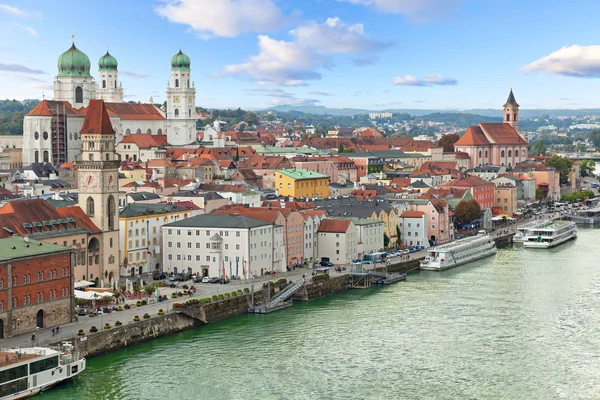 มุมมองทางอากาศของ Passau, เยอรมัน — ภาพถ่ายสต็อก