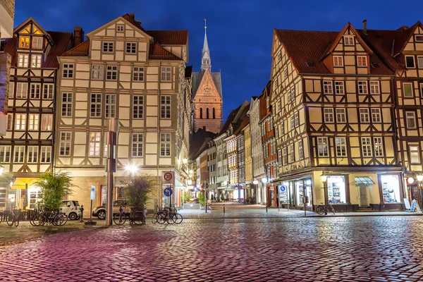 Korsvirkeshus byggnader i gamla stan i Hannover — Stockfoto