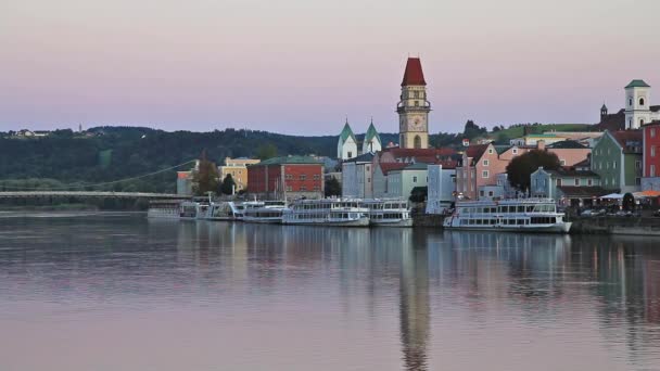 Statikus nézet Passau Skyline — Stock videók