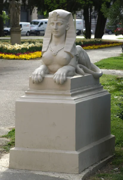 Old sphinx restored in park — Stock Photo, Image