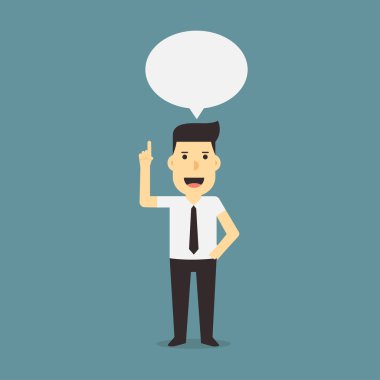 konuşma balonu ile düşünme işadamı