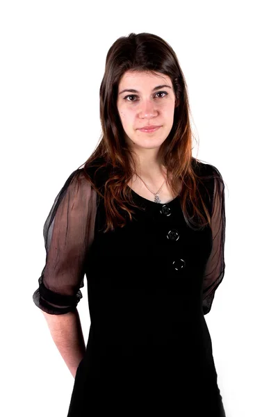 Studio shot of a young lady on white background — Stock Photo, Image