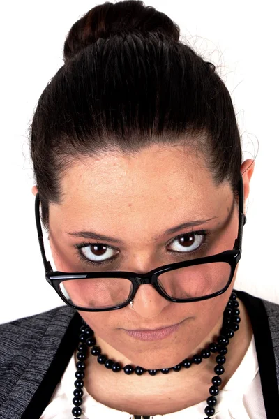 Retrato de uma senhora com camisa preta — Fotografia de Stock