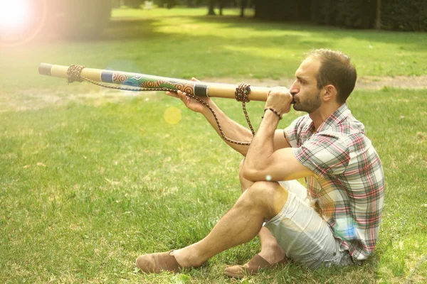 Playing music in the park on summer — Stock Photo, Image