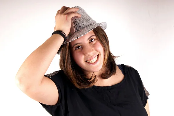 Šedý klobouk — Stock fotografie