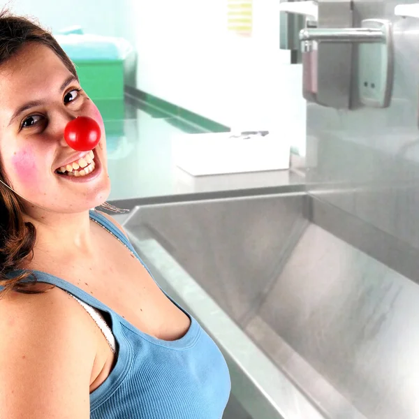 Clownen terapi — Stockfoto