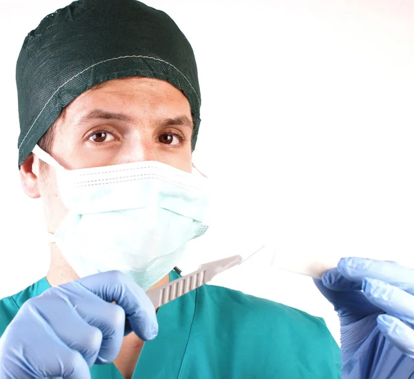 Portrait of a young man wearing medical clothes — Stock Photo, Image