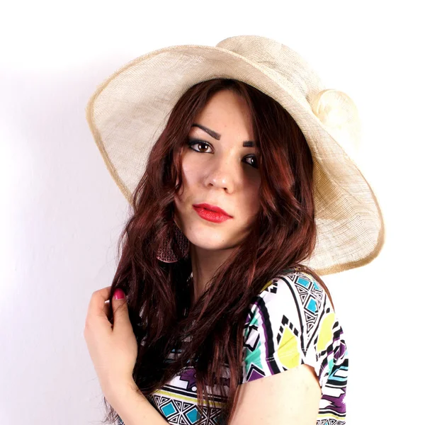 Studio shot of a young lady on white background — Stock Photo, Image