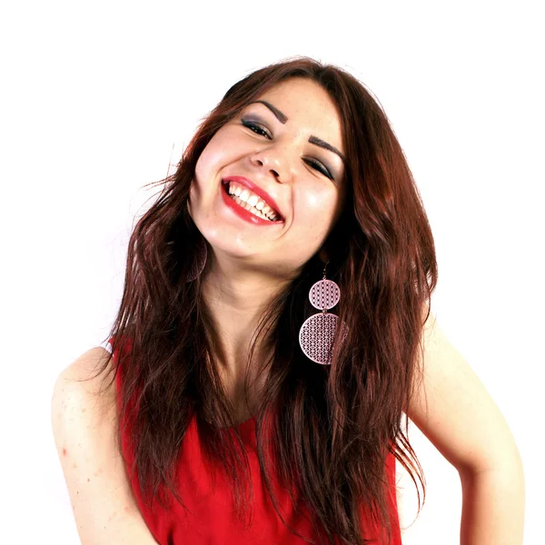 Studio shot of a young lady on white background — Stock Photo, Image