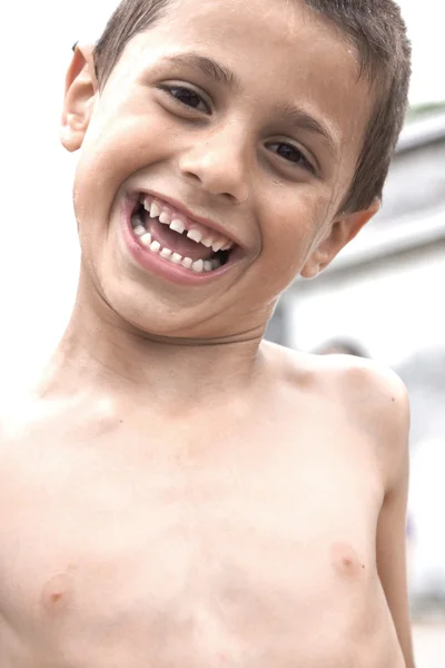 Detalle de rodaje al aire libre de niños divertidos —  Fotos de Stock