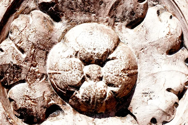 Detalle de una antigua roseta de piedra italiana — Foto de Stock