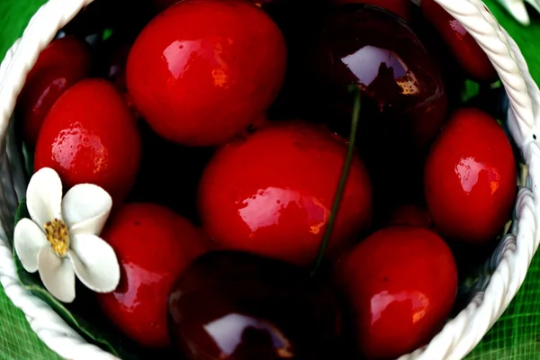 Close up of a ceramic cherries group — Stock Photo, Image