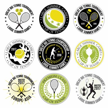 Büyük tenis logoları seti