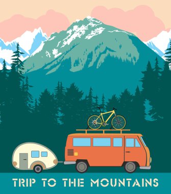 Retro print trip to the mountains