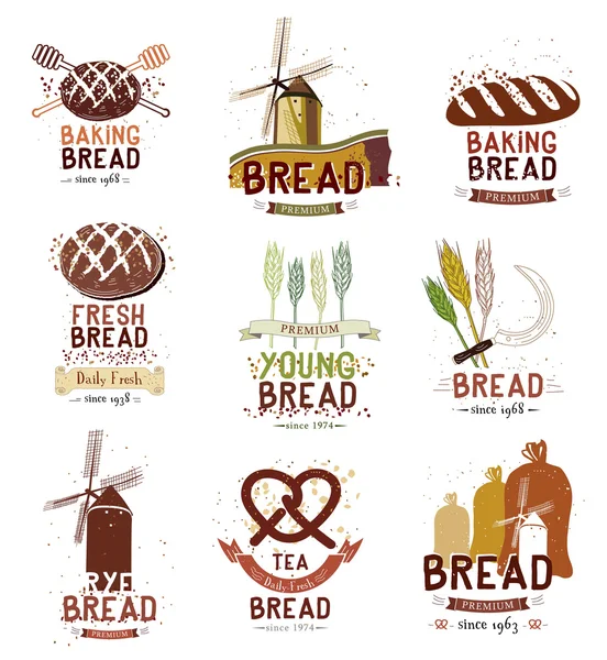 Logo del retro panadería emblema — Archivo Imágenes Vectoriales