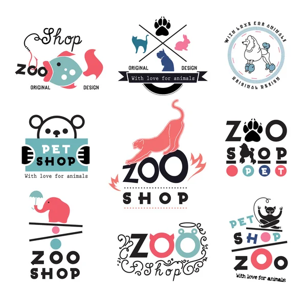 Modelo de logotipo da loja de animais — Vetor de Stock