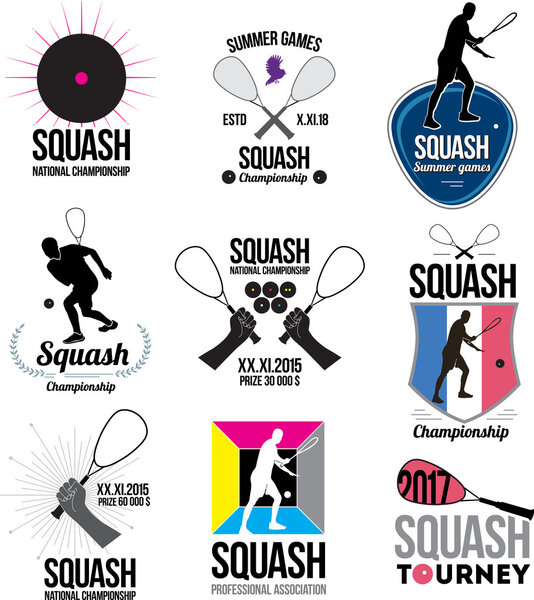 Set of retro squash logos