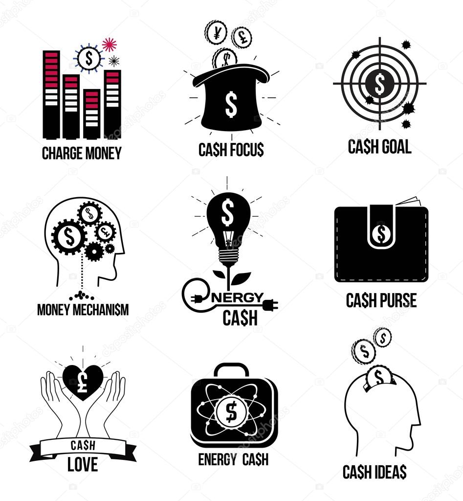 Set Money Logo Emblems And Icons Stock Vector - 