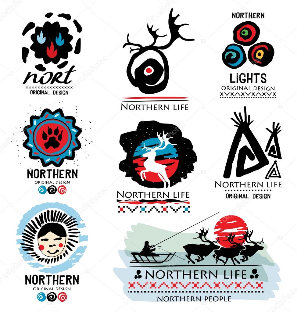 Northern logo. Far North logo. Northern team logos. Deer logo. Deer antlers-a symbol. House of cattle breeders logo. Winter logo sign.