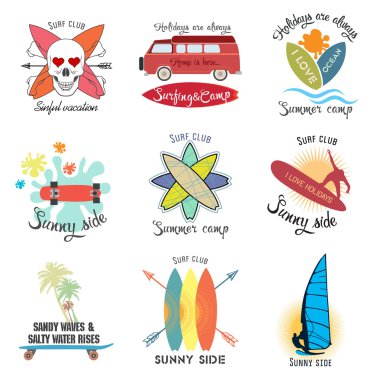 Sörf ve kaykay vintage ayarla