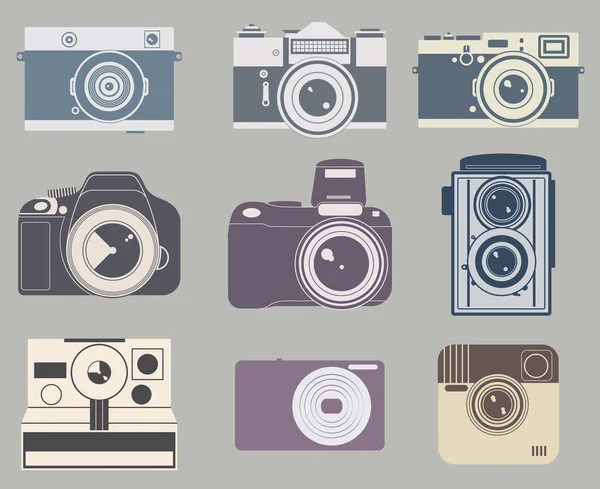 Ensemble d'icônes de caméra — Image vectorielle